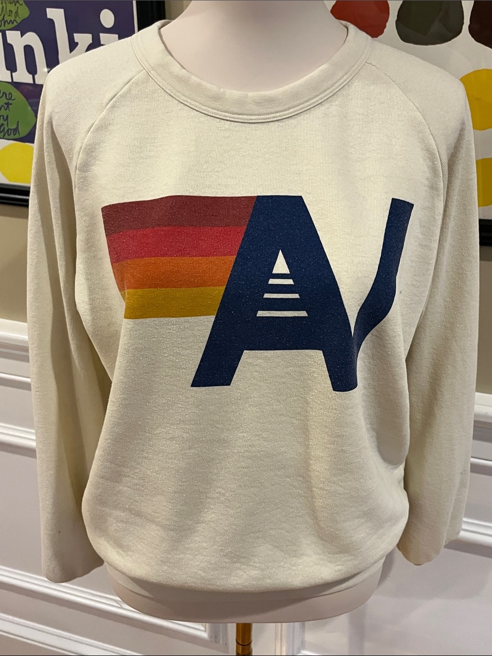 Aviator Nation Vintage White Logo Sweatshirt - Picture 5 of 14